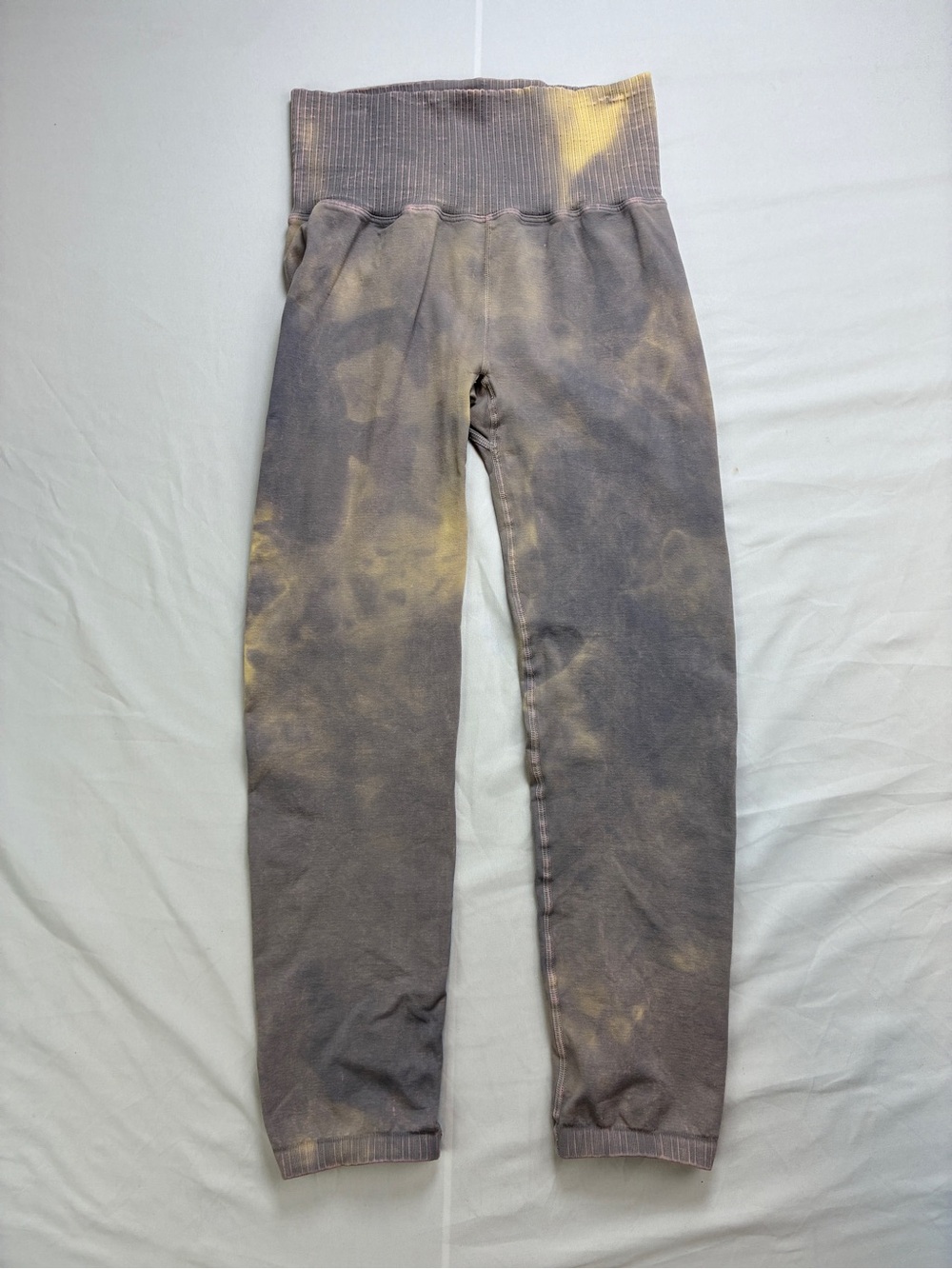 FP Movement by Free People Gray/Violet Tie-Dye Leggings Breathable Compression